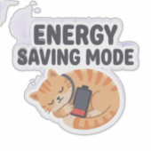 Energy Saving Mode Cute Sleepy Cat シール (正面)