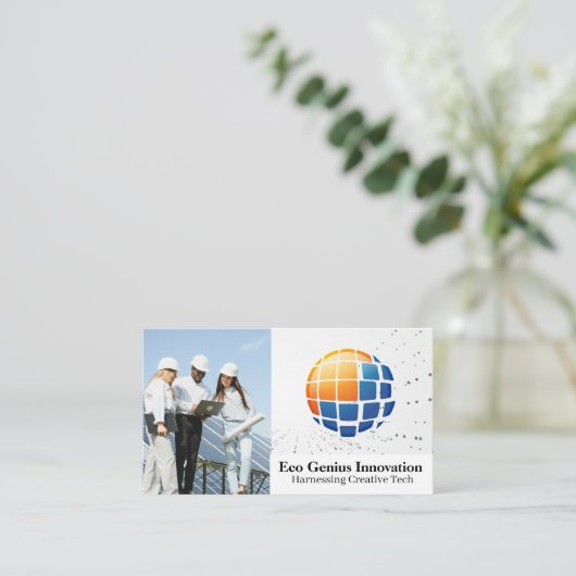 Energy Techロゴ | パネル太陽の 名刺 (スタンド正面)