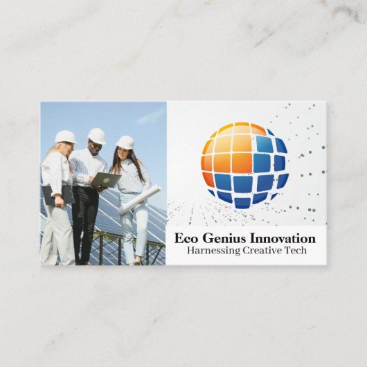 Energy Techロゴ | パネル太陽の 名刺 (正面)