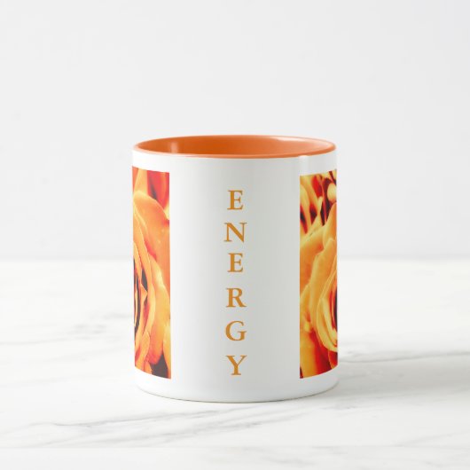 Energy Yellow Roses 11oz Two-Tone Mug Orange マグカップ (中央)