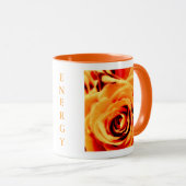 Energy Yellow Roses 11oz Two-Tone Mug Orange マグカップ (正面右)
