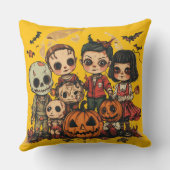 Enfants déguisés Halloween 🎃 look rétro vintage クッション (裏面)