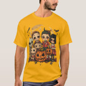 Enfants déguisés Halloween 🎃 look rétro vintage Tシャツ (正面)