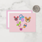 Enfants, sucette, tétine et ourson bébé. carte ノートカード (正面/裏面インサイチュ)