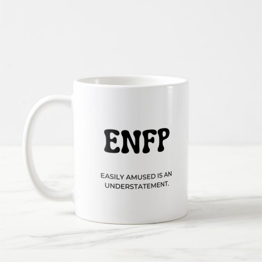 ENFP MBTIおもしろい引用文とブラック文字 コーヒーマグカップ (左)