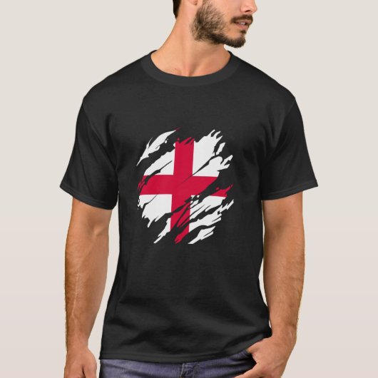 ENGフラッグファンセントジョージ十字架 Tシャツ (正面)