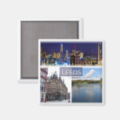 ENG018 LEEDS, Yorkshire，イングランド，ヨーロッパ，冷蔵庫 マグネット (正面/裏面)