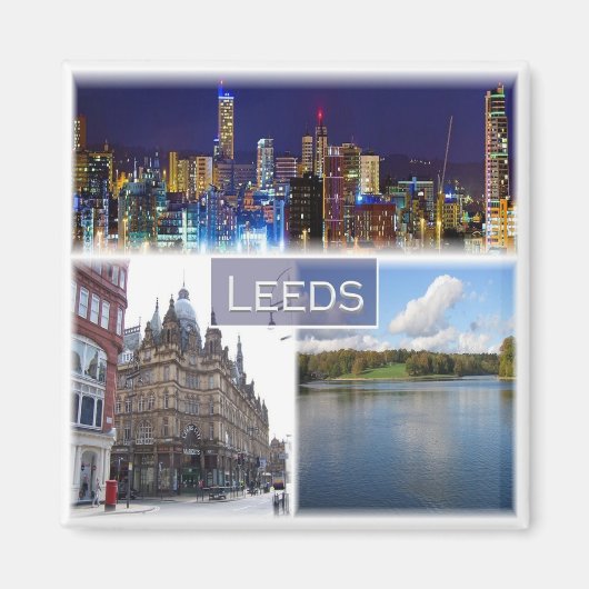 ENG018 LEEDS, Yorkshire，イングランド，ヨーロッパ，冷蔵庫 マグネット (正面)
