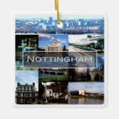 ENG021 NOTTINGHAM，イングランド，ヨーロッパ，冷蔵庫用マグネット セラミックオーナメント (正面)