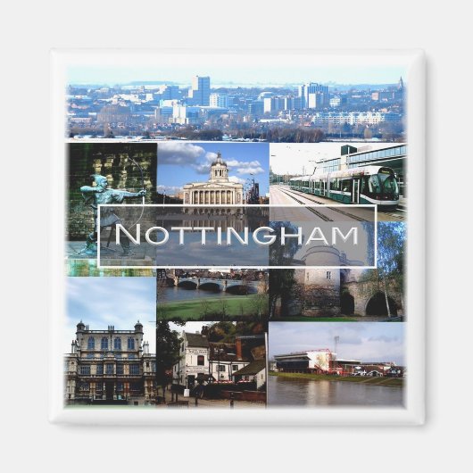 ENG021 NOTTINGHAM，イングランド，ヨーロッパ，冷蔵庫 マグネット (正面)