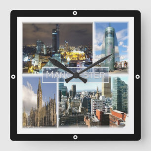 ENG023 MANCHESTER,イギリス,ヨーロッパ, スクエア壁時計
