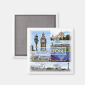 ENG025 LONDON, Big Ben, Westminster,冷蔵庫 マグネット (正面/裏面)