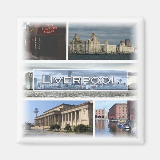 ENG026 LIVERPOOL，イギリス，ヨーロッパ，冷蔵庫 マグネット (正面)