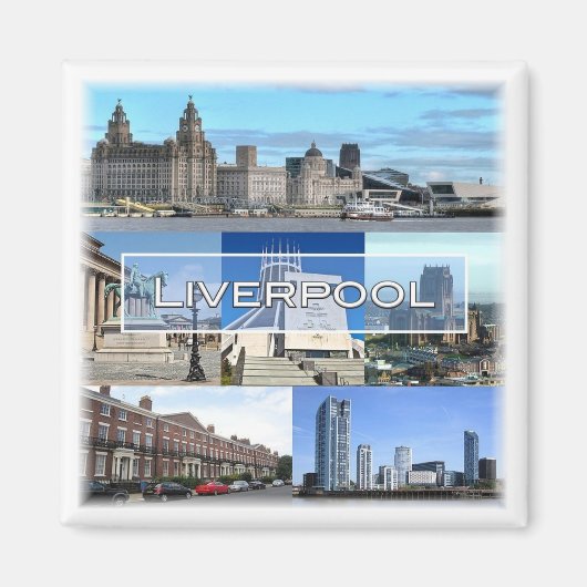 ENG027 LIVERPOOL，イギリス，ヨーロッパ，冷蔵庫 マグネット (正面)