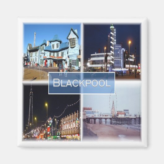 ENG032 BLACKPOOL, Lancashire，イギリス，冷蔵庫 マグネット (正面)