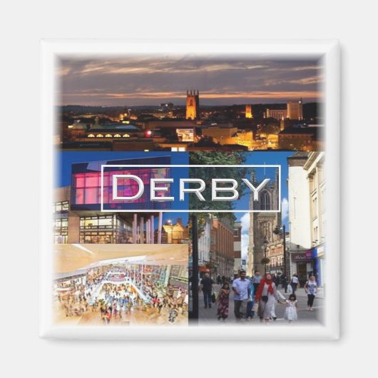 ENG034 DERBY,イングランド,ヨーロッパ,冷蔵庫 マグネット (正面)