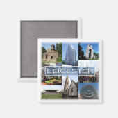 ENG043 LEICESTER，イギリス，ヨーロッパ，冷蔵庫 マグネット (正面/裏面)