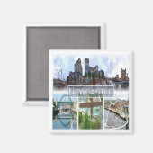 ENG047 NEWCASTLE，イングランド，ヨーロッパ，冷蔵庫 マグネット (正面/裏面)