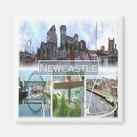 ENG047 NEWCASTLE，イングランド，ヨーロッパ，冷蔵庫 マグネット (正面)