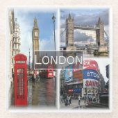 ENG048 LONDON，イギリス，ヨーロッパ， ガラスコースター (正面)