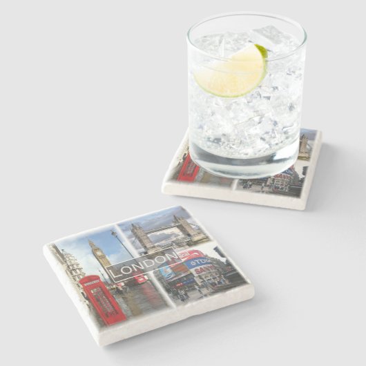 ENG048 LONDON，イギリス，ヨーロッパ， ストーンコースター (横)