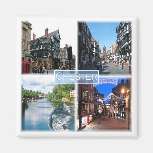 ENG051 CHESTER，イギリス，ヨーロッパ，冷蔵庫 マグネット (正面)