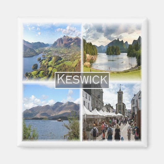 ENG053 KESWICK & LAKE DISTRICT，イングランド，冷蔵庫 マグネット (正面)