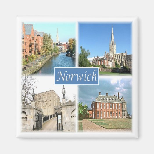 ENG054 NORWICH NORFOLK，イギリス，冷蔵庫 マグネット (正面)