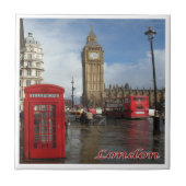 ENG063 LONDON BIG BEN, Double Decker Bus, タイル (正面)