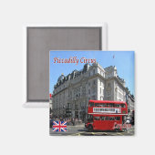 ENG085 LONDON PICCADILLY CIRCUS、冷蔵庫 マグネット (正面/裏面)