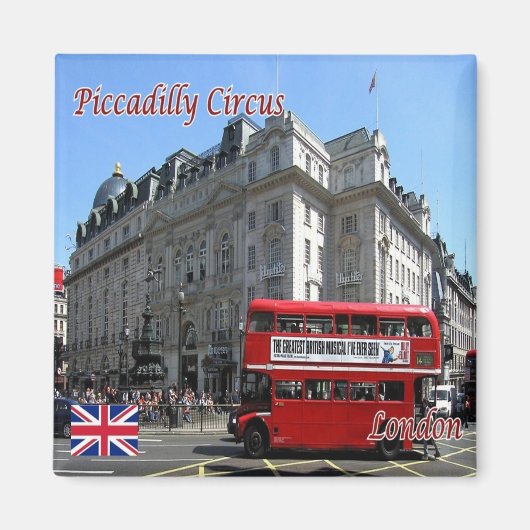 ENG085 LONDON PICCADILLY CIRCUS、冷蔵庫 マグネット (正面)