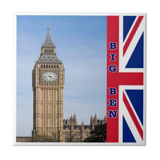 ENG095 LONDON BIG BEN，イギリス， タイル (正面)