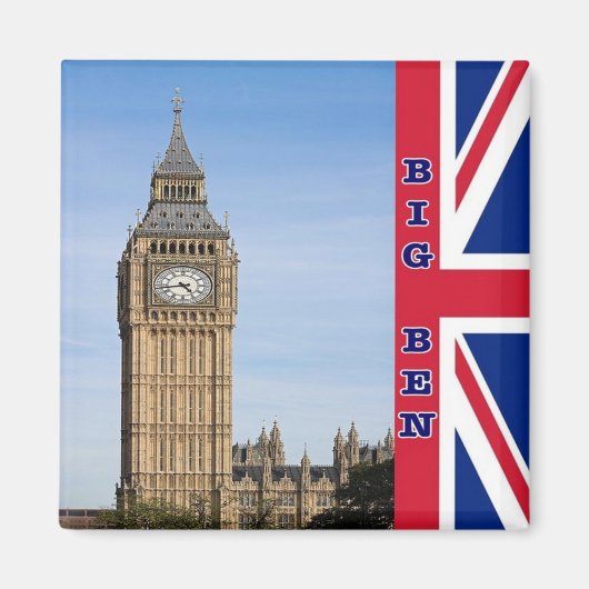 ENG095 LONDON BIG BEN，イングランド，冷蔵庫 マグネット (正面)