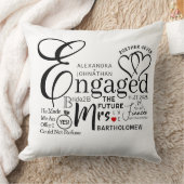 Engaged Collage Wedding Announcement クッション (ブランケット)