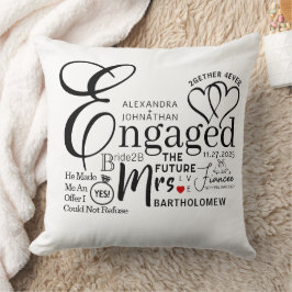 Engaged Collage Wedding Announcement クッション