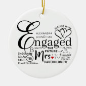 Engaged Collage Wedding Announcement セラミックオーナメント (正面)