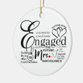 Engaged Collage Wedding Announcement セラミックオーナメント (左)