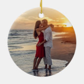 Engaged Collage Wedding Announcement セラミックオーナメント (裏面)