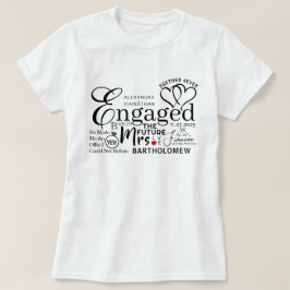Engaged Collage Wedding Announcement T-Shirt Tシャツ