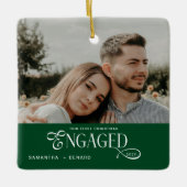 Engaged Couples  Photo Stylish First Christmas Cer セラミックオーナメント (正面)