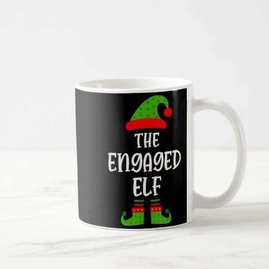 Engaged Elf Family Matching Christmas Engagement コーヒーマグカップ (右)