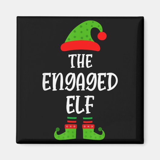 Engaged Elf Family Matching Christmas Engagement  マグネット (正面)