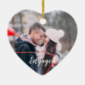 Engaged Heart Photo Forever Began this Christmas セラミックオーナメント (正面)