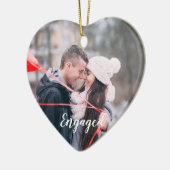Engaged Heart Photo Forever Began this Christmas セラミックオーナメント (左)