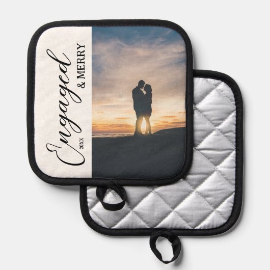 Engaged & Merry Couple Photo 鍋敷き (正面/裏面)