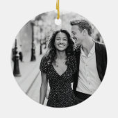 Engaged Wedding Dress Suit Black and White Photo セラミックオーナメント (裏面)