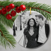 Engaged Wedding Dress Suit Black and White Photo セラミックオーナメント