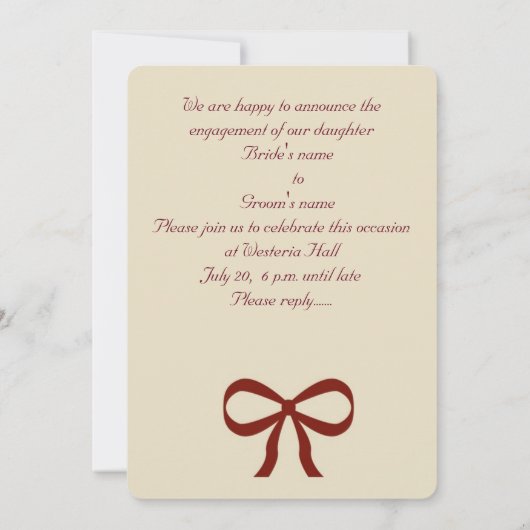 Engagement Bridal shower Invitations 招待状 (裏面)