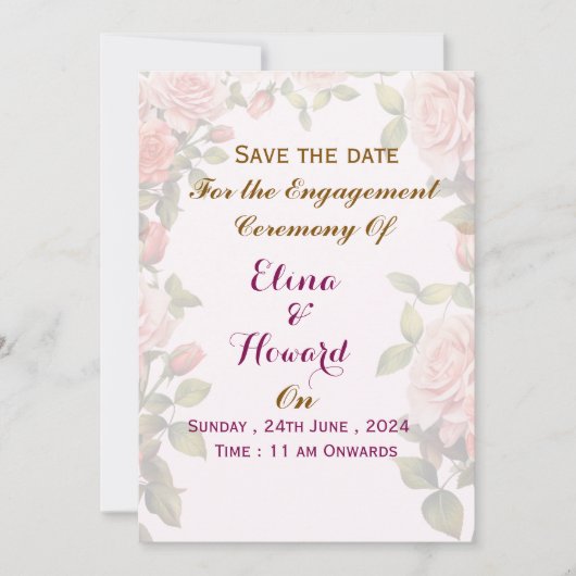 Engagement Ceremony Invitations  招待状 (正面)