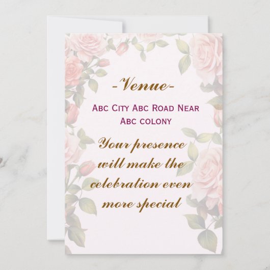 Engagement Ceremony Invitations  招待状 (裏面)